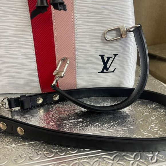 LOUIS VUITTON NEONOE TOTE HAND BAG EPI PURSE STRIPE LIMITED EDITION WHITE - Picture 4 of 16